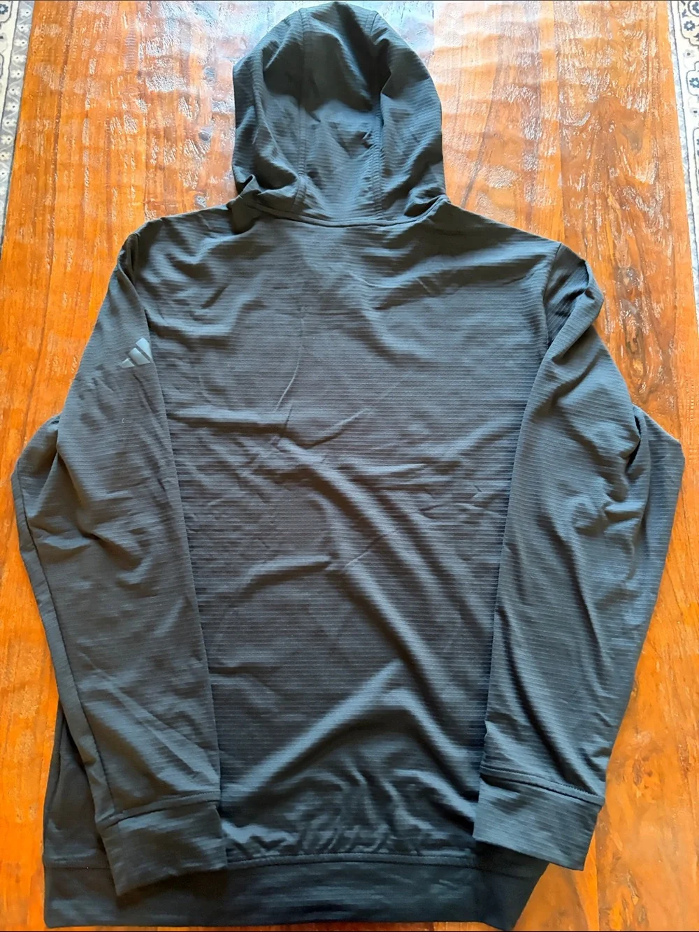 adidas Men's Black Hooded Long-Sleeve Pullover